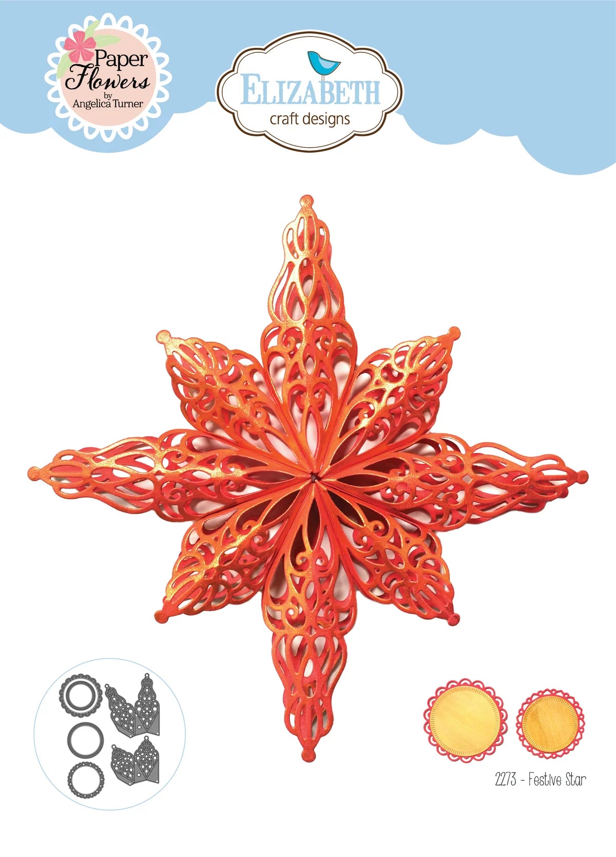 Elizabeth Craft Designs Festive Star Metal Die Set
