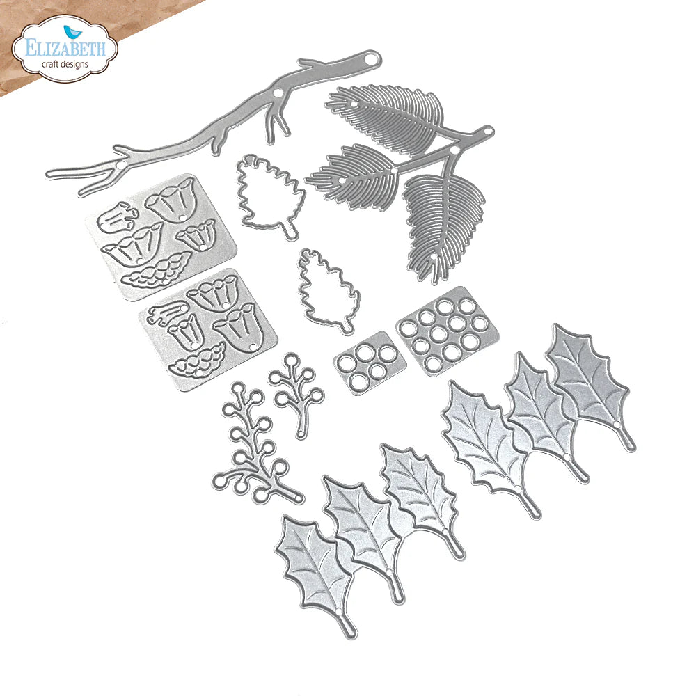 Elizabeth Craft Designs Winter Greenery Metal Die Set