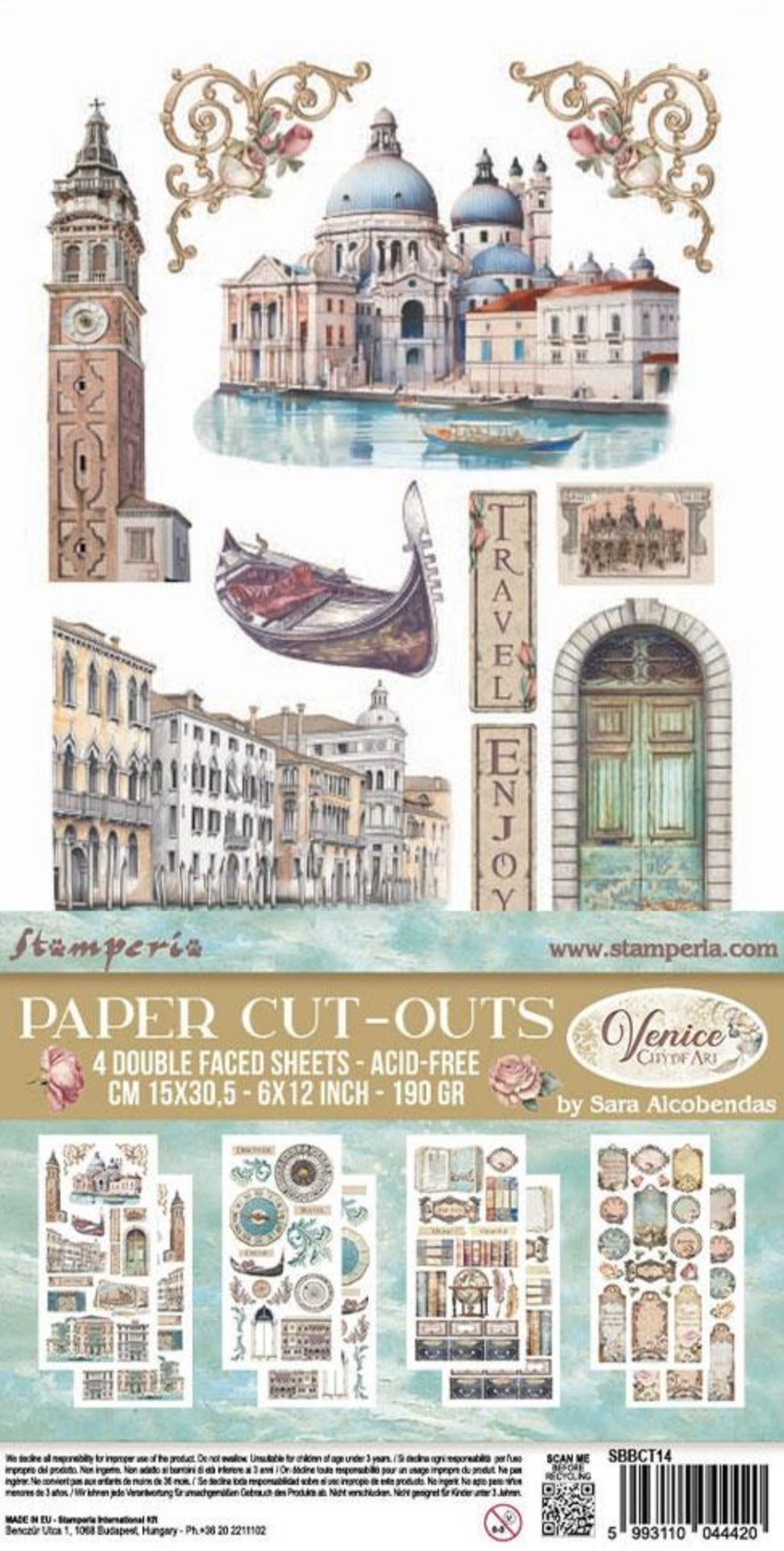 Stamperia Venice Paper Cut-Outs (4 Sheets)