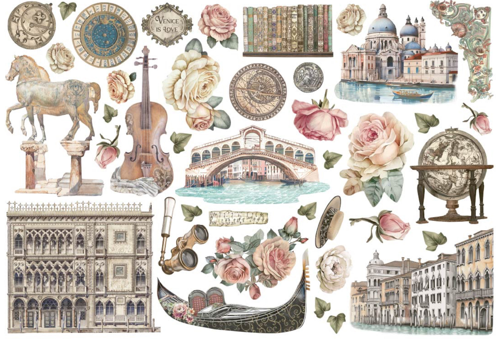 Stamperia Venice Adhesive Ephemera