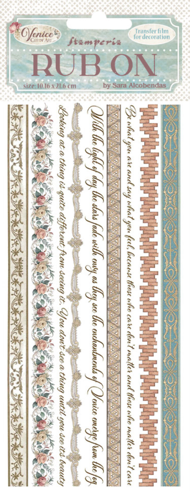Stamperia Venice Rub On - Stripes