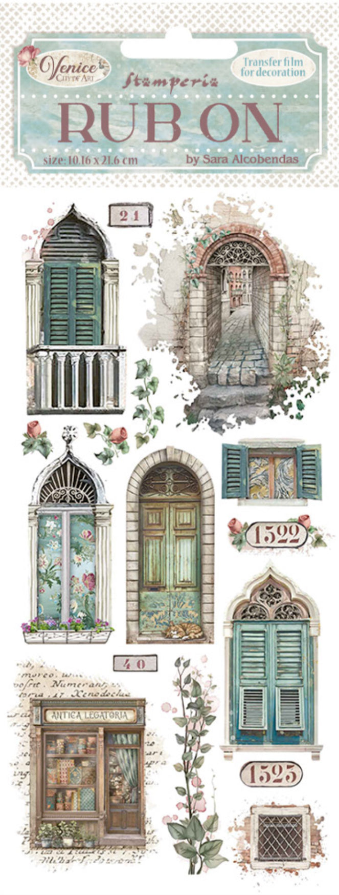 Stamperia Venice Rub On - Doors and Windows