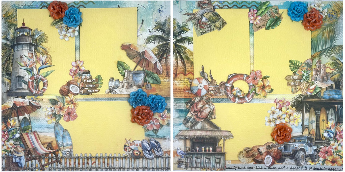 Beach Vibes 2-page layout full spread