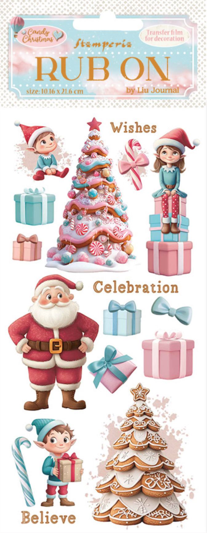 Stamperia Candy Christmas Rub On - Santa Claus