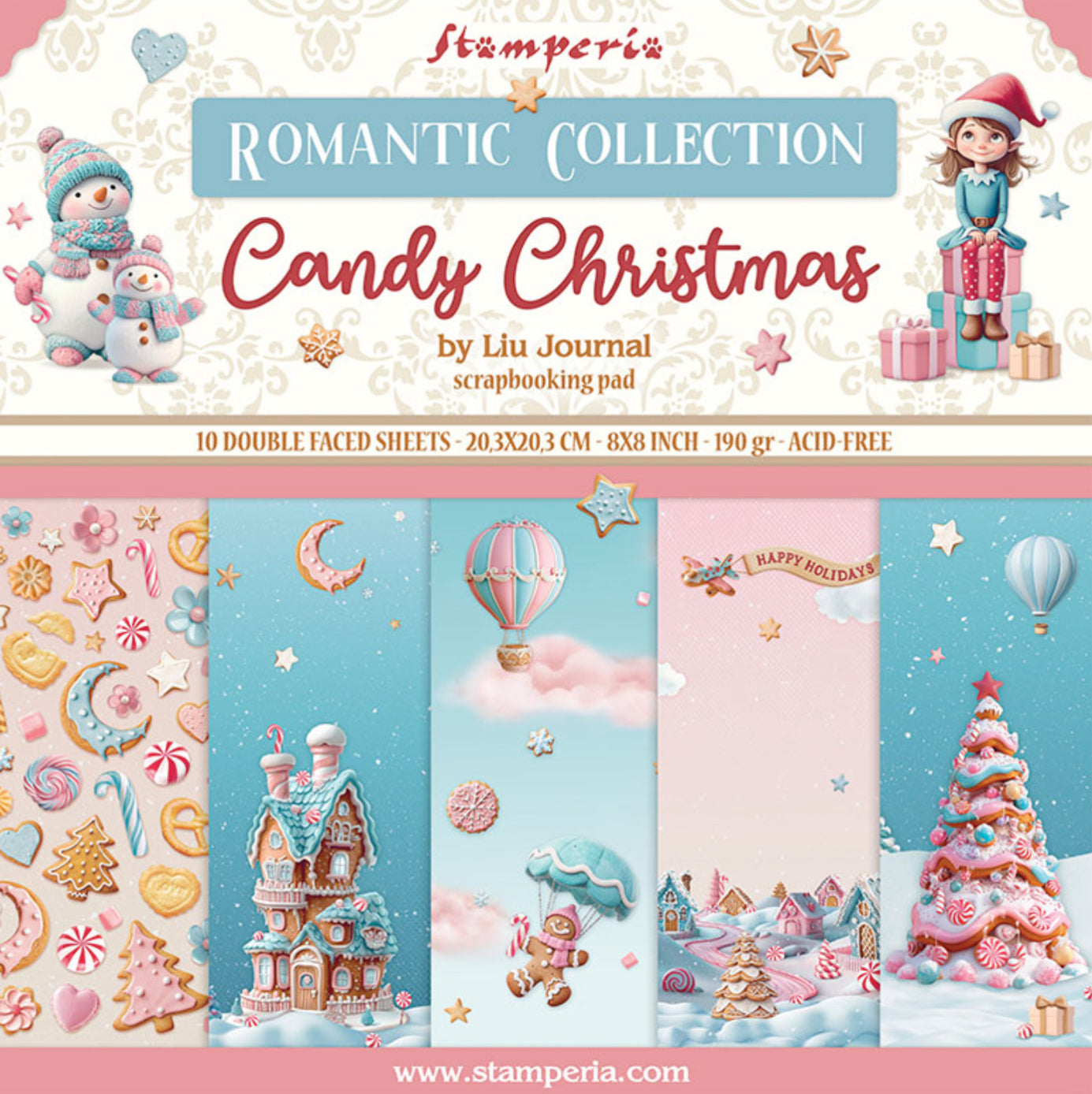 Stamperia Candy Christmas 8” x 8” Paper Pad