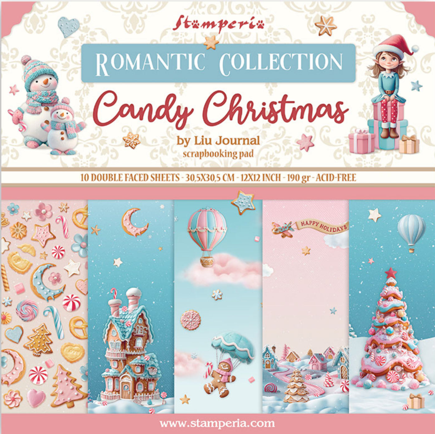 Stamperia Candy Christmas 12” x 12” Paper Pad