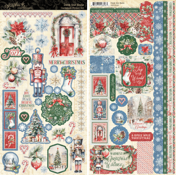 Graphic 45 Deck the Halls Cardstock Sticker Set