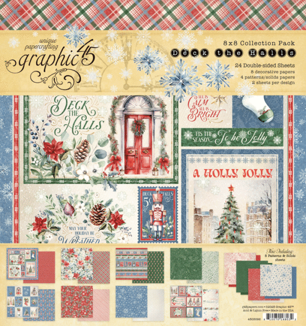 Graphic 45 Deck the Halls 8” x 8” Collection Pack