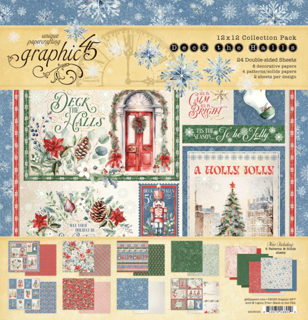 Graphic 45 Deck the Halls 12” x 12” Collection Pack