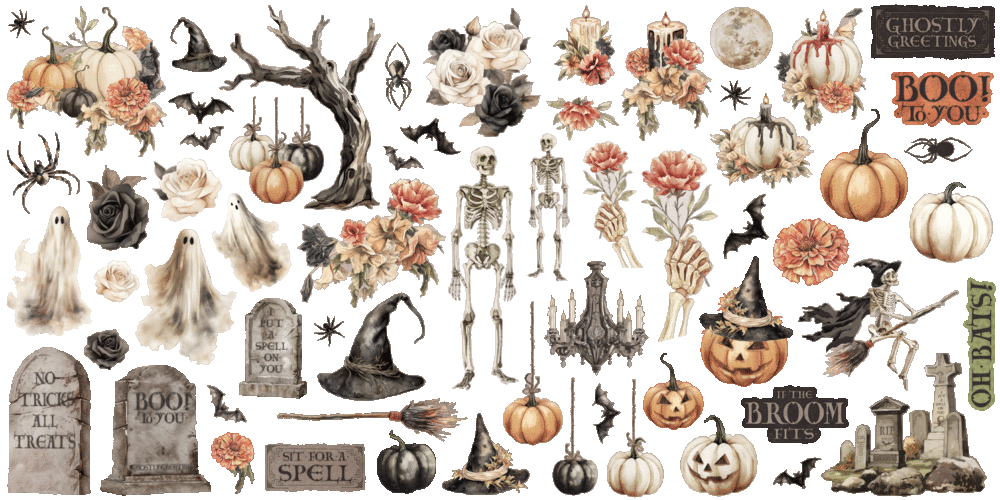Graphic 45 Ghostly Greetings Ephemera Assortment