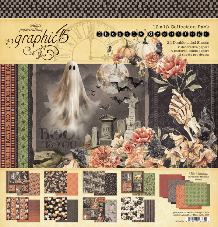 Graphic 45 Ghostly Greetings 12” x 12” Collection Pack