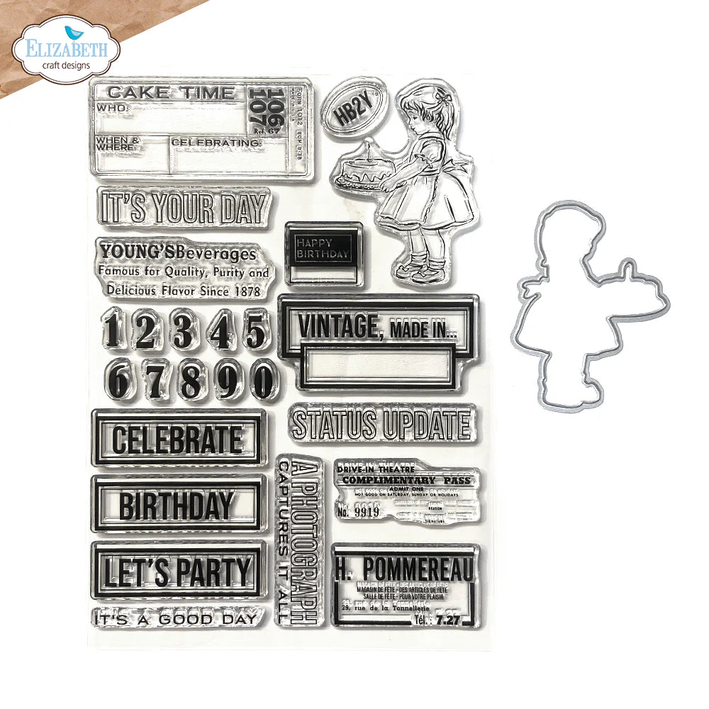 Elizabeth Craft Designs Celebrations 2 Die & Stamp Set