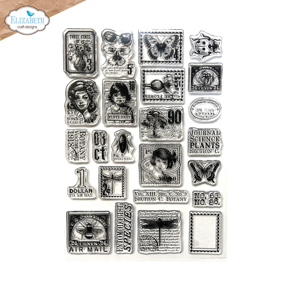 Elizabeth Craft Designs Postage Stamps 3 Stamp Set