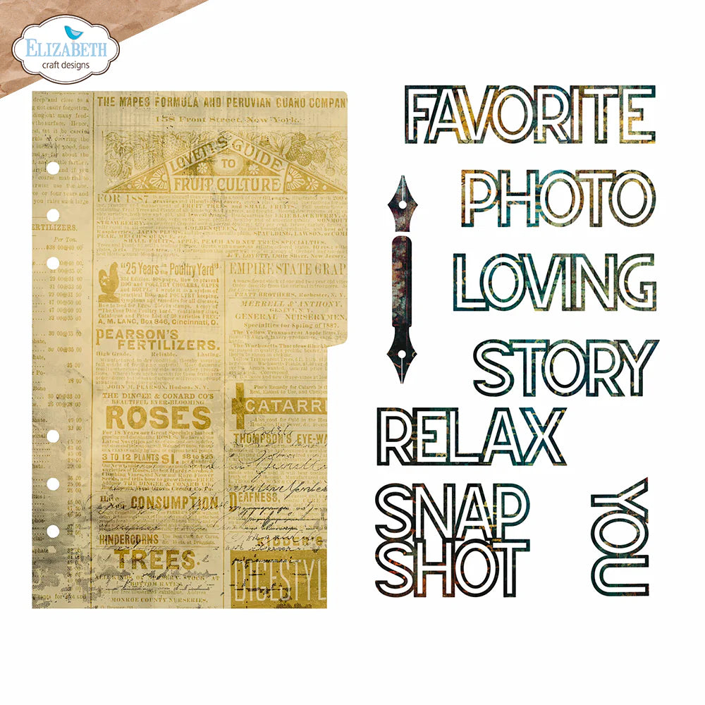 Elizabeth Craft Designs Page with Large Tab 1 Metal Die Set