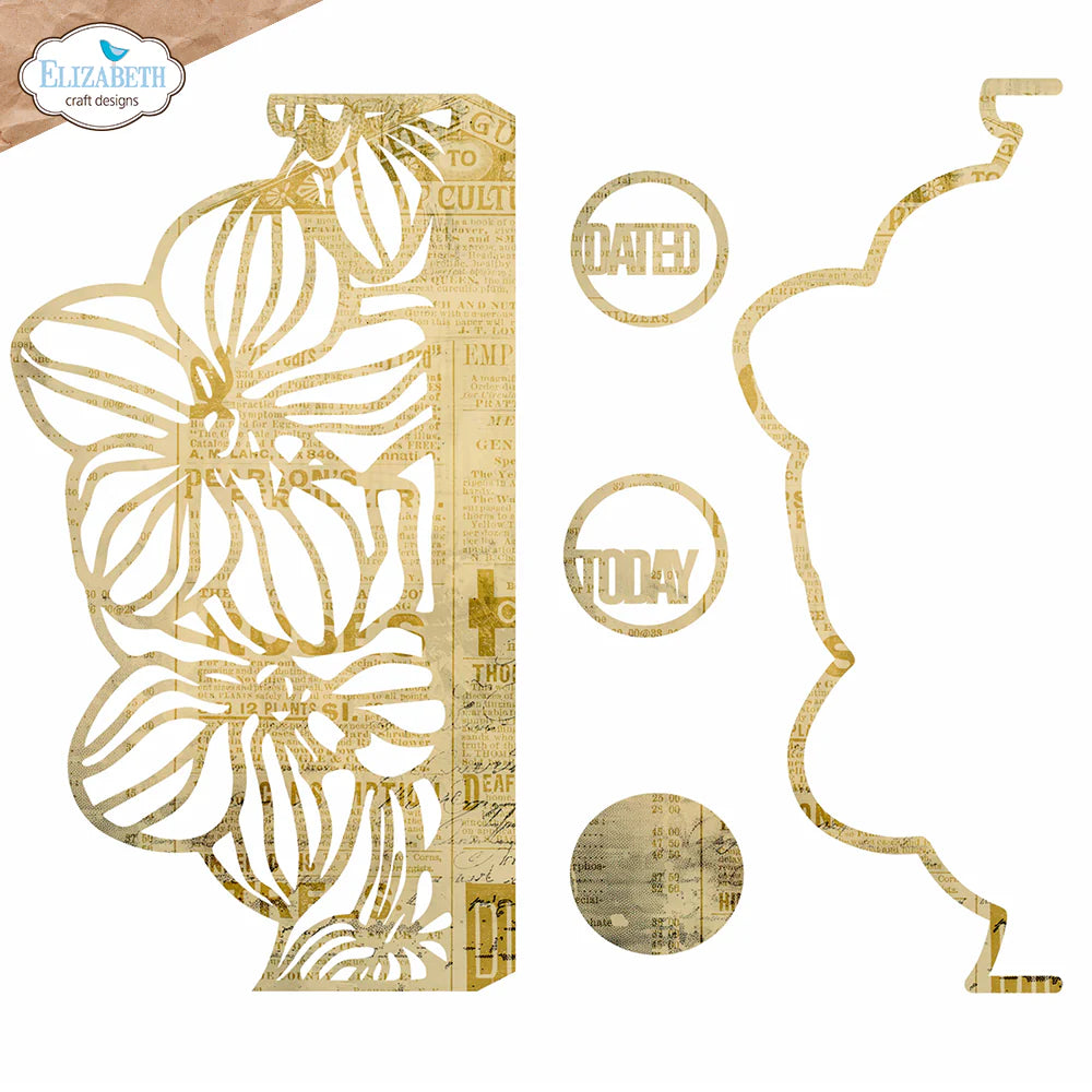 Elizabeth Craft Designs Borderpage with Flowers Metal Die Set