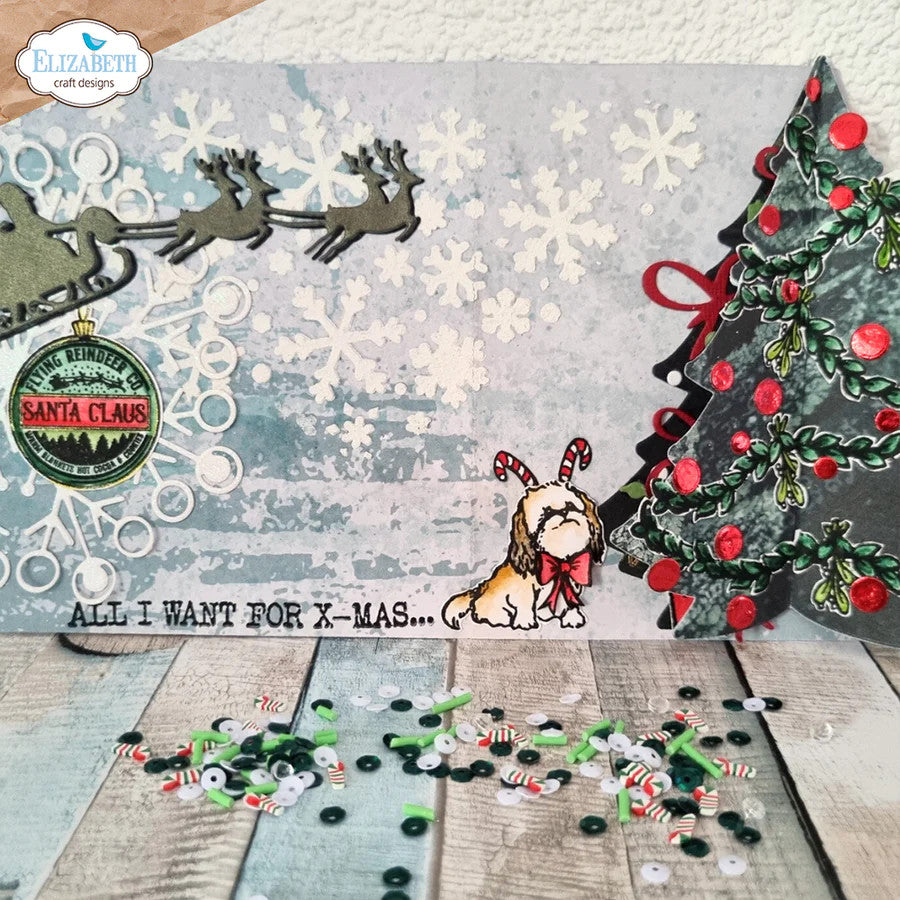 Elizabeth Craft Designs Oh Juego de troqueles para árbol de Navidad