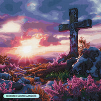 Diamond Art Club SQUARES Cross in the Clouds