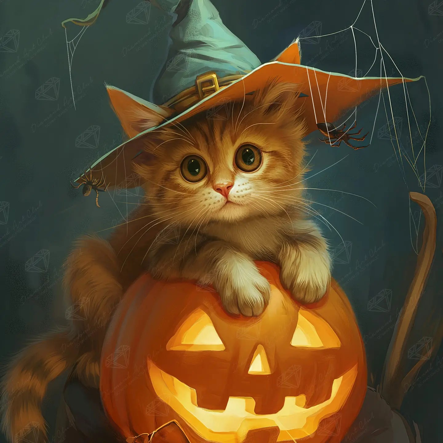 Diamond Art Club Orange Kitten Glow