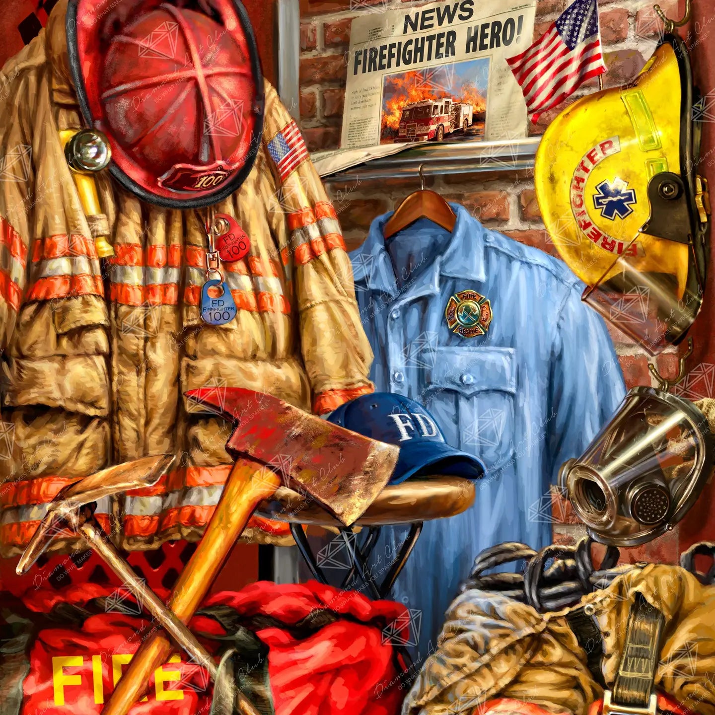 Diamond Art Club SQUARES Hometown Hero - Firefighter