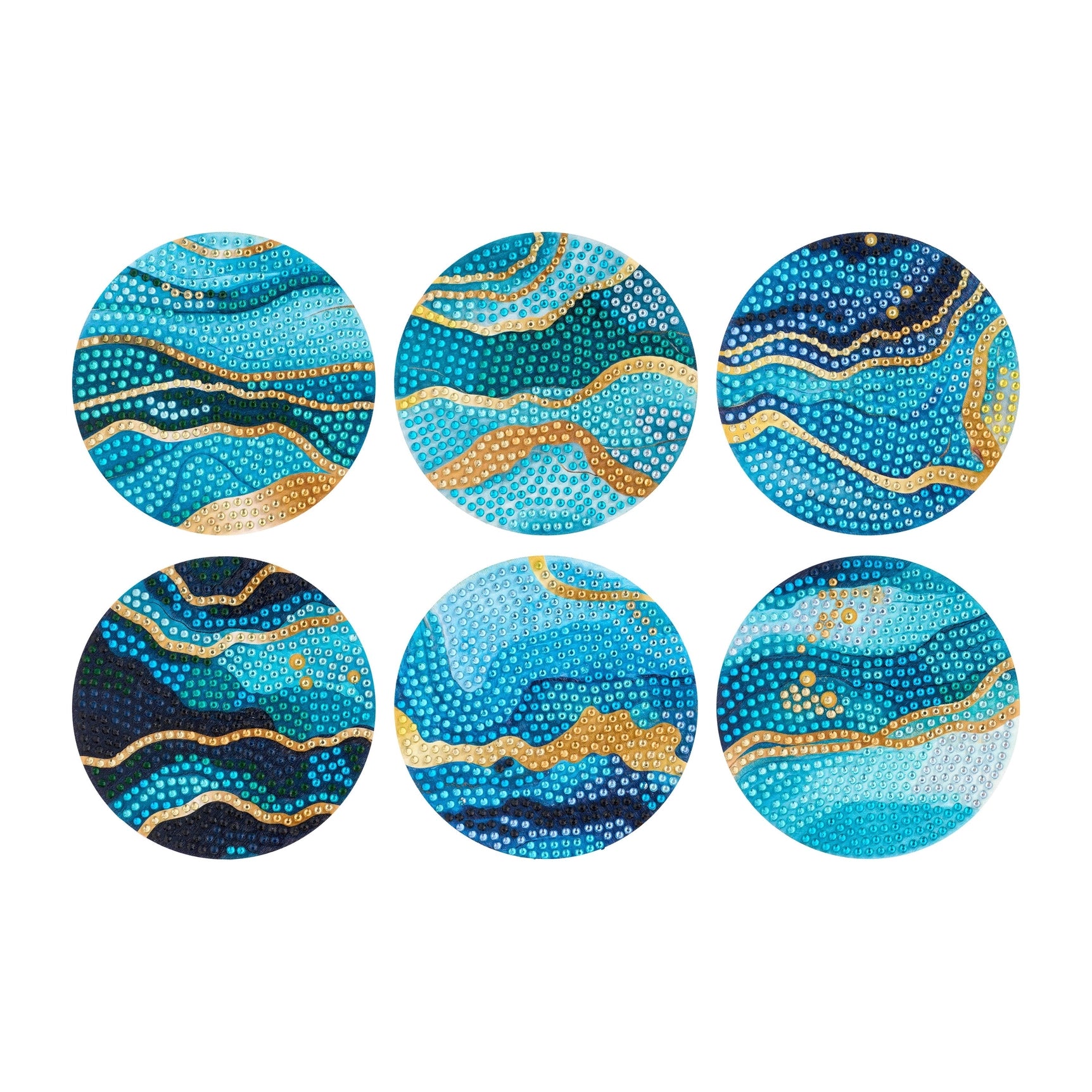 Diamond Art Club Coasters - Ethereal Ocean (6 Pk)