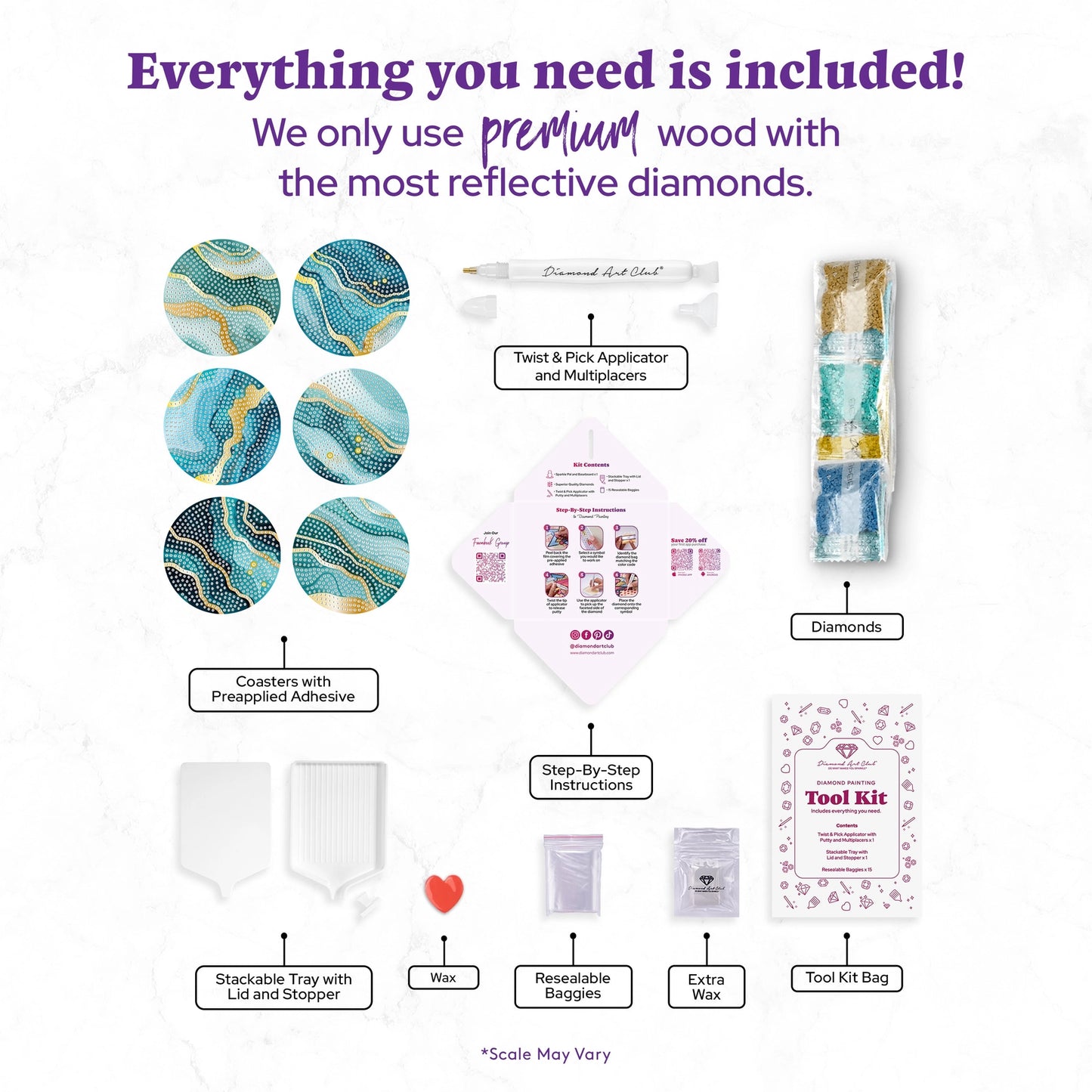Diamond Art Club Coasters - Ethereal Ocean (6 Pk)