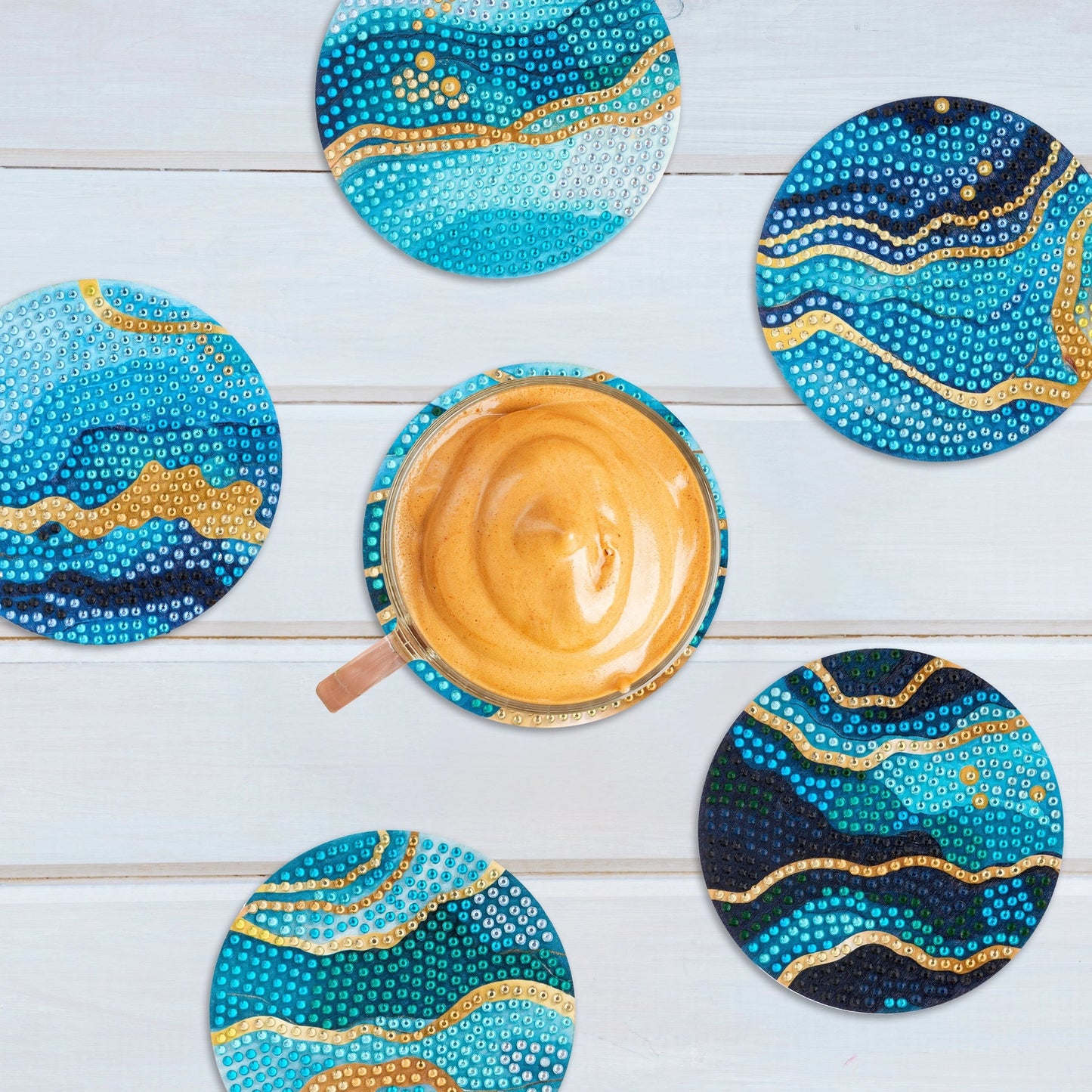 Diamond Art Club Coasters - Ethereal Ocean (6 Pk)