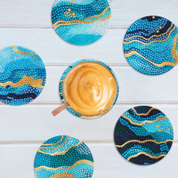 Diamond Art Club Coasters - Ethereal Ocean (6 Pk)