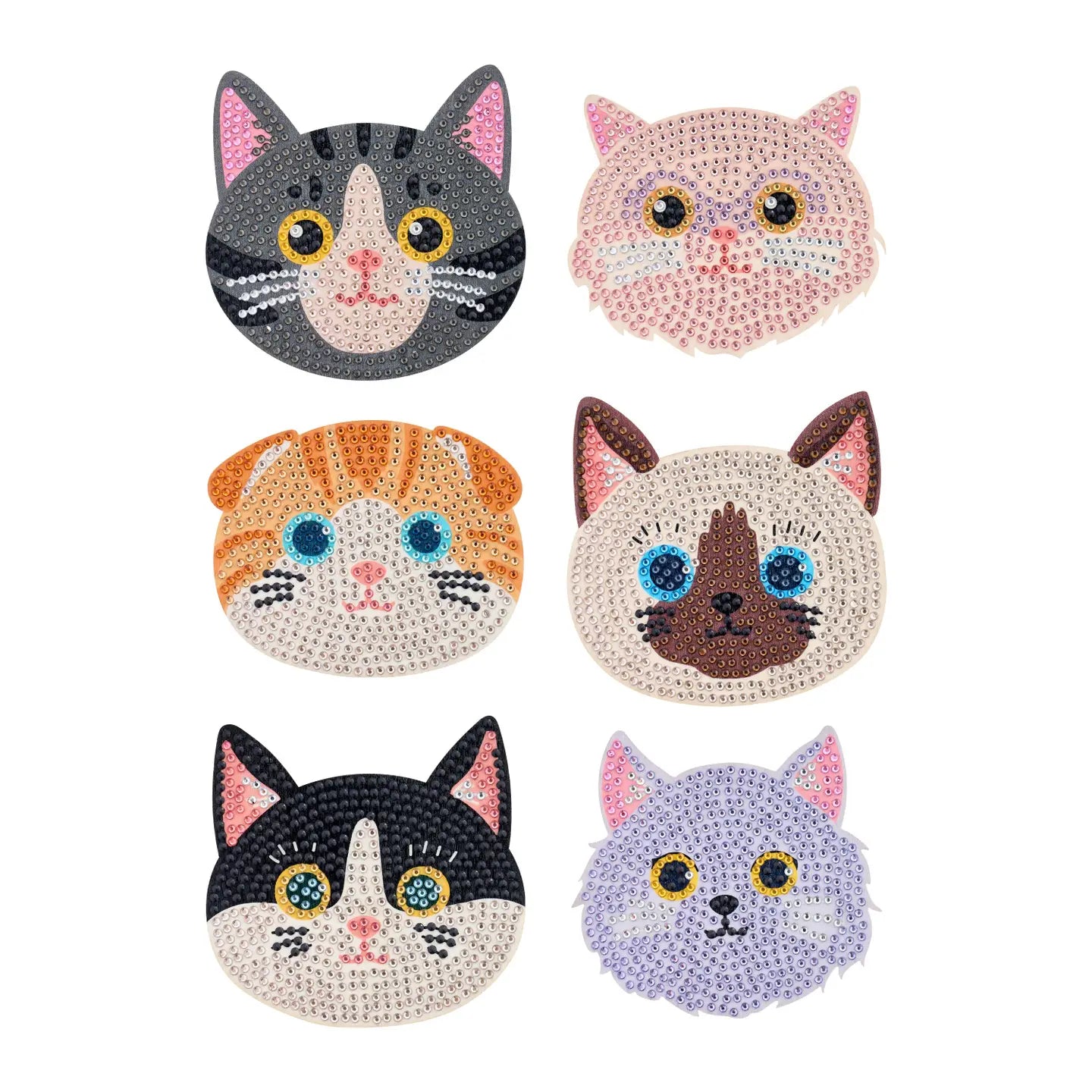 Diamond Art Club Coasters - Cats (6 Pk)