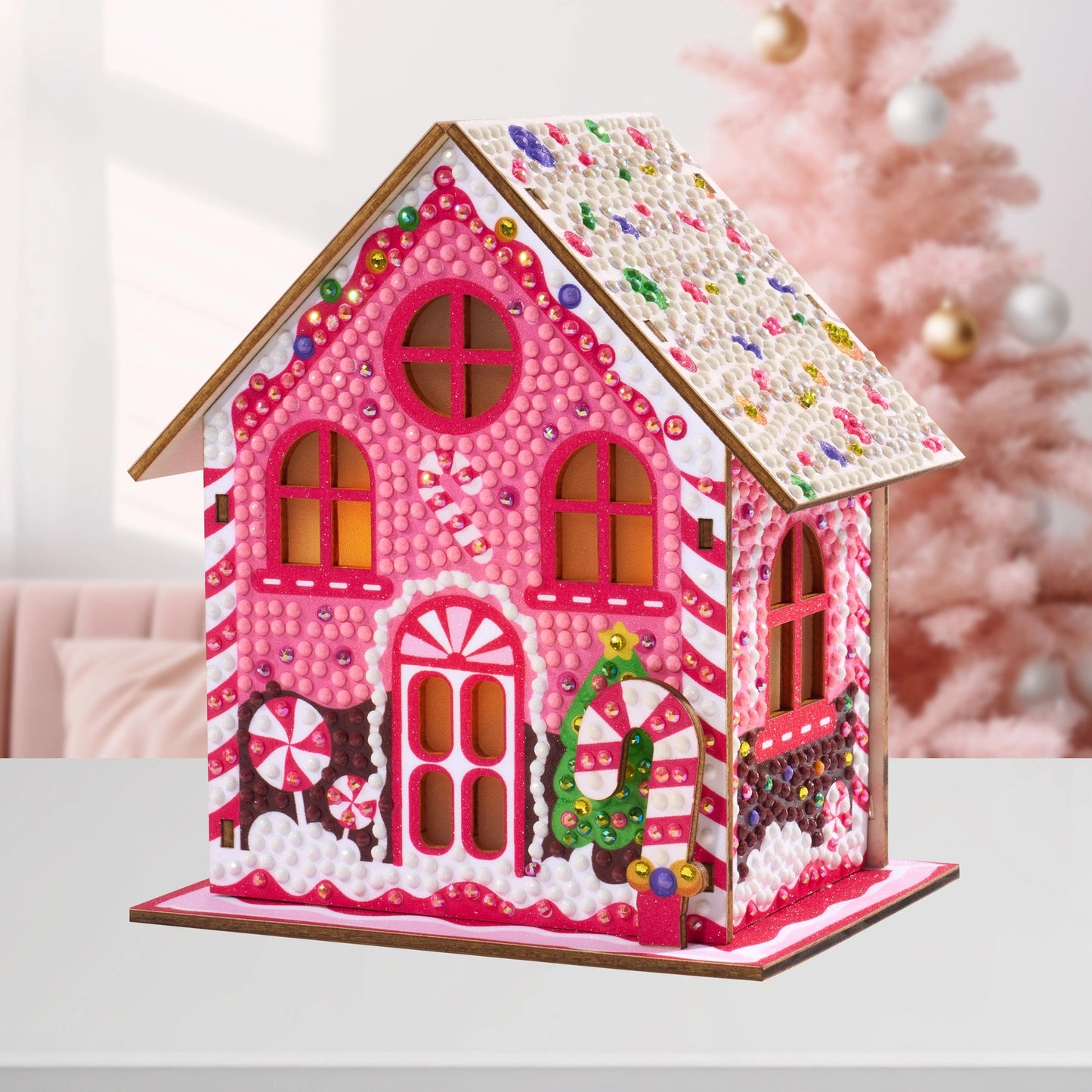 Diamond Art Club LED 3D Gem House - Candy Cane