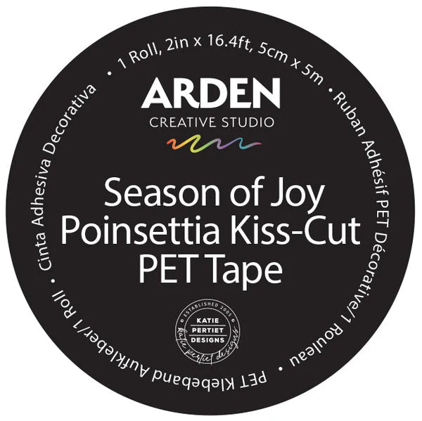 Arden Creative Studio Season of Joy Kiss-Cut PET Tape - Poinsettia