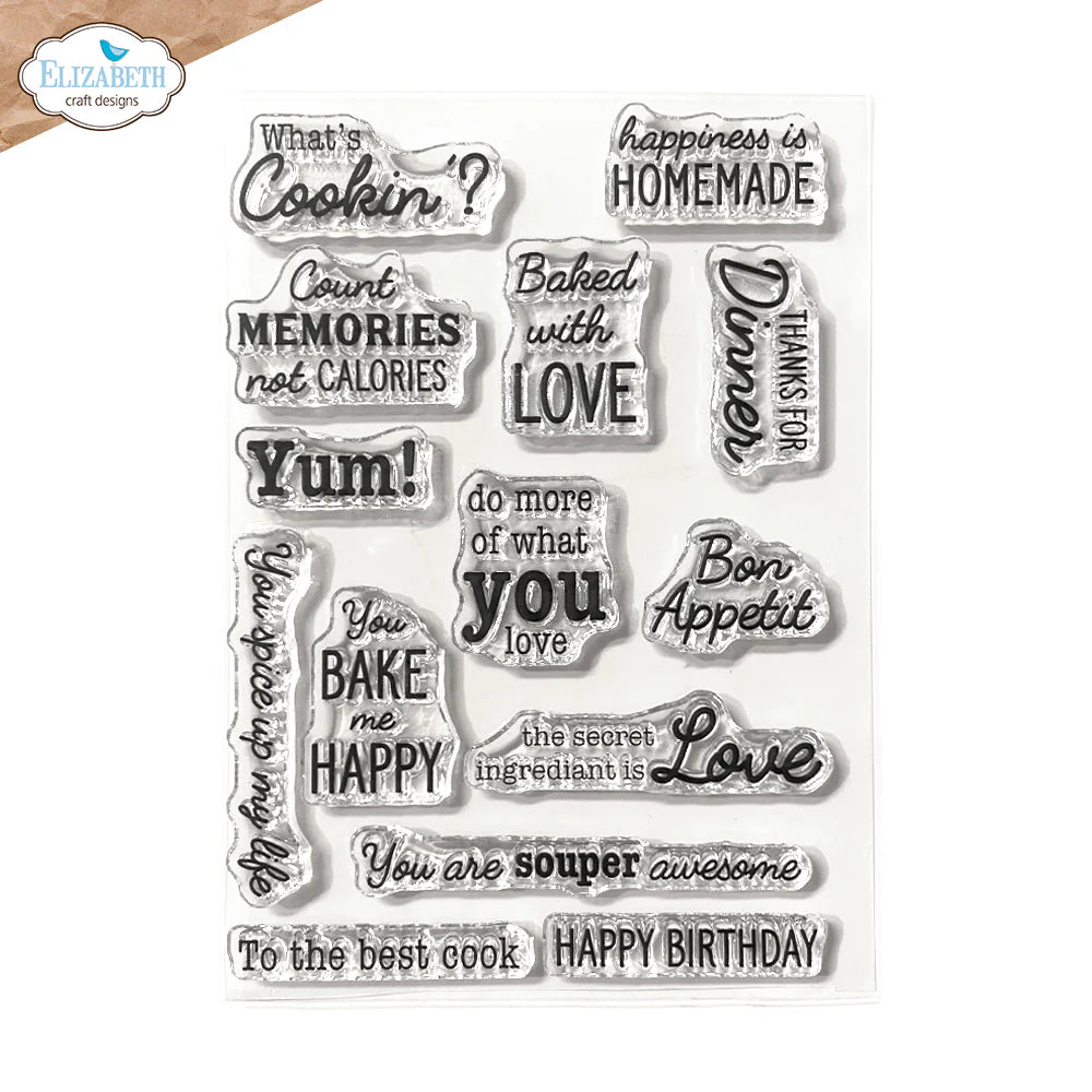 Elizabeth Craft Designs In The Kitchen Sentiments Stamp Set