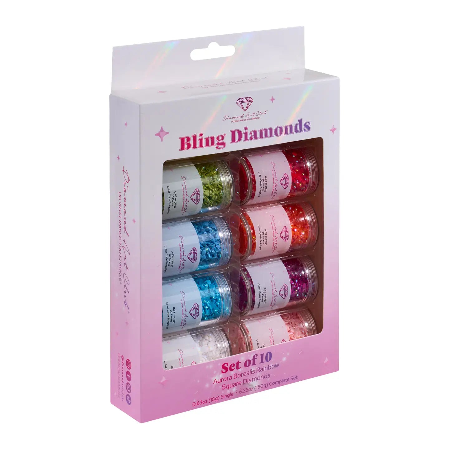 Diamond Art Club Bling Diamonds - Aurora Borealis Rainbow Square (Set of 10)