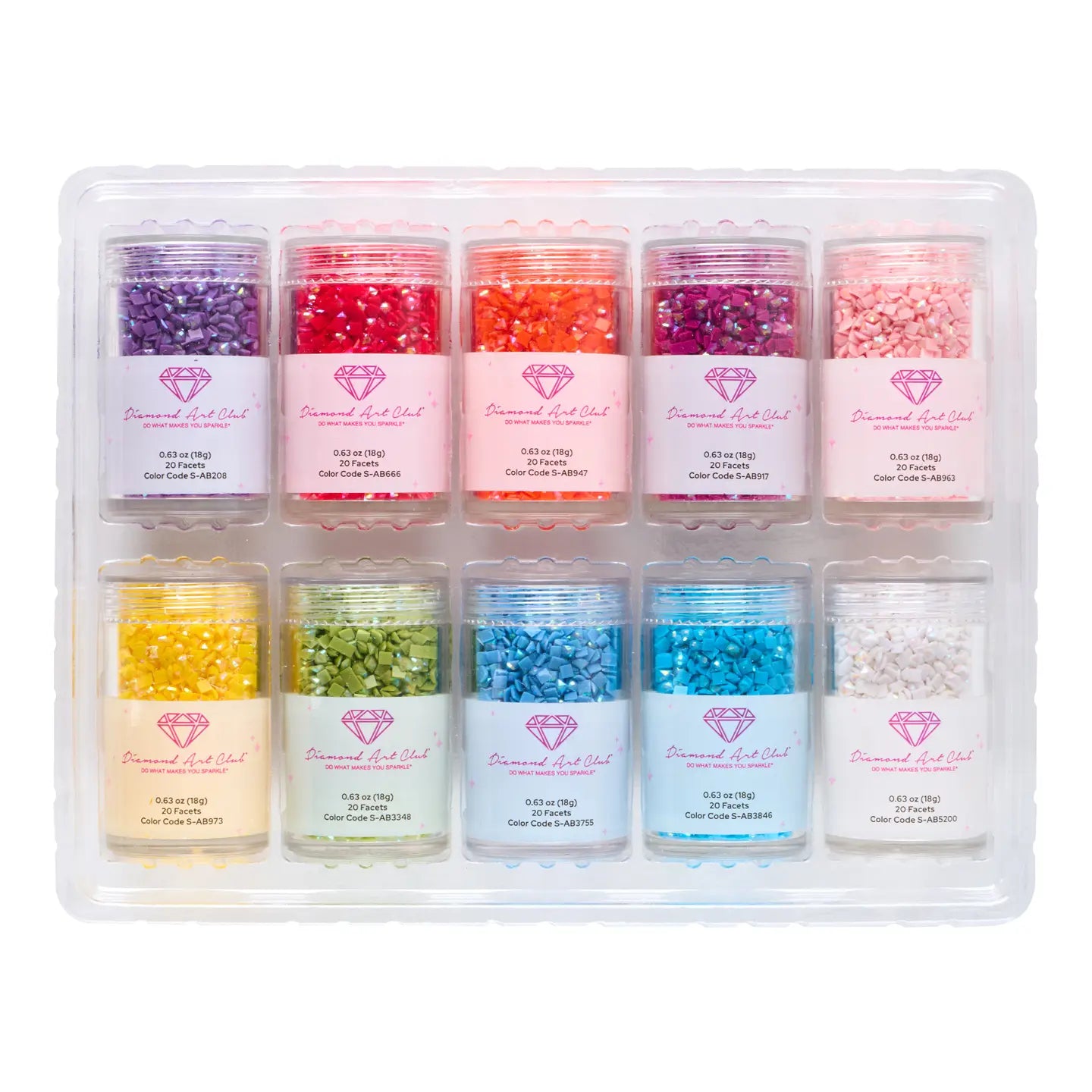Diamond Art Club Bling Diamonds - Aurora Borealis Rainbow Square (Set of 10)