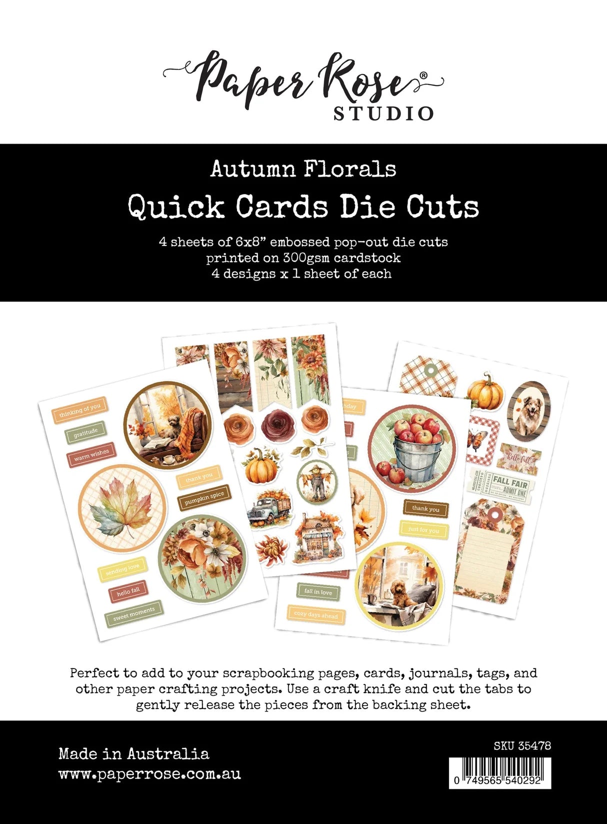Paper Rose Studio Autumn Florals Quick Card Die Cuts