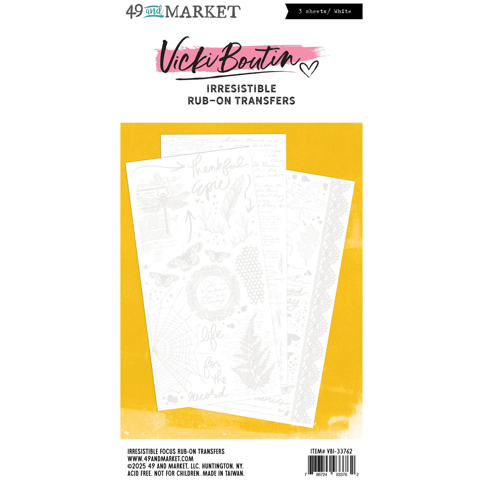 49 & Market Irresistible Focus 6 x 12 Rub-On Transfer Set by Vicki Boutin