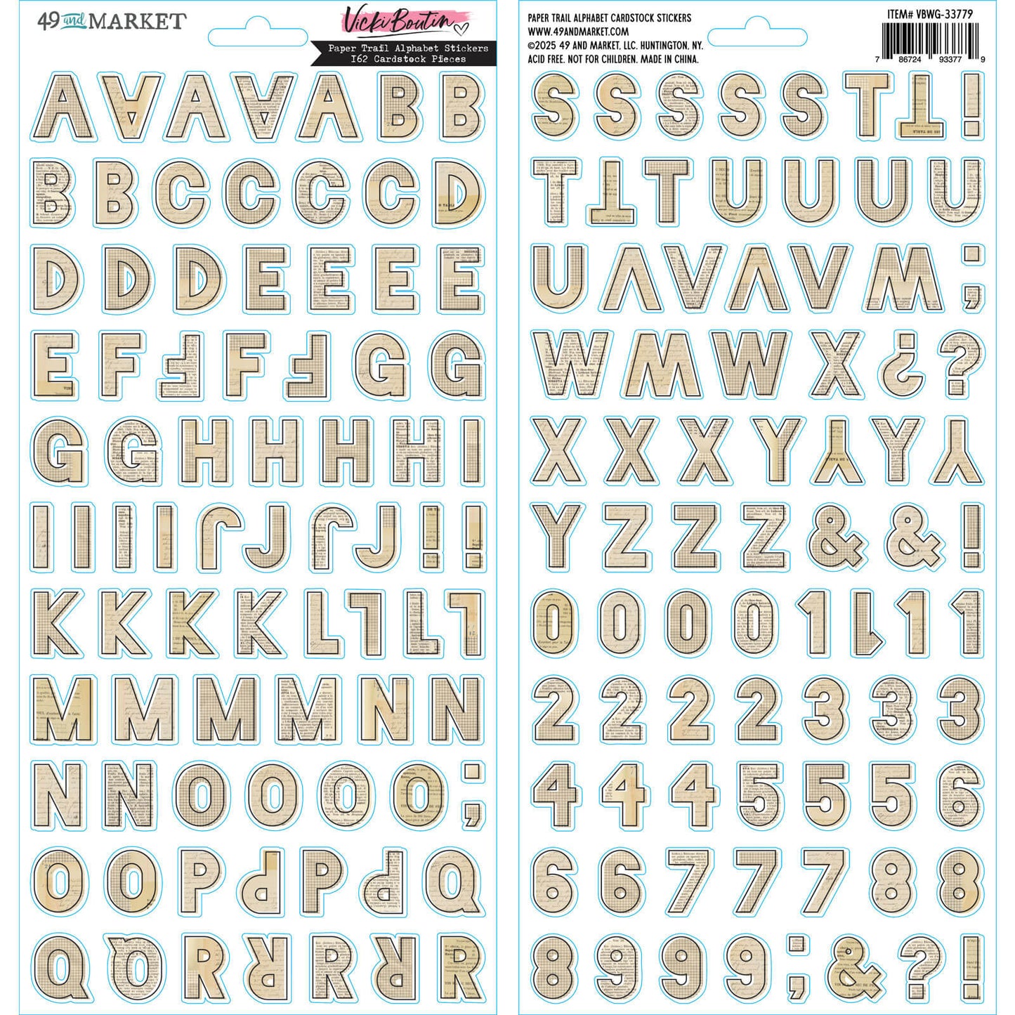 49 & Market Paper Trail Alphabet Cardstock Stickers by Vicki Boutin