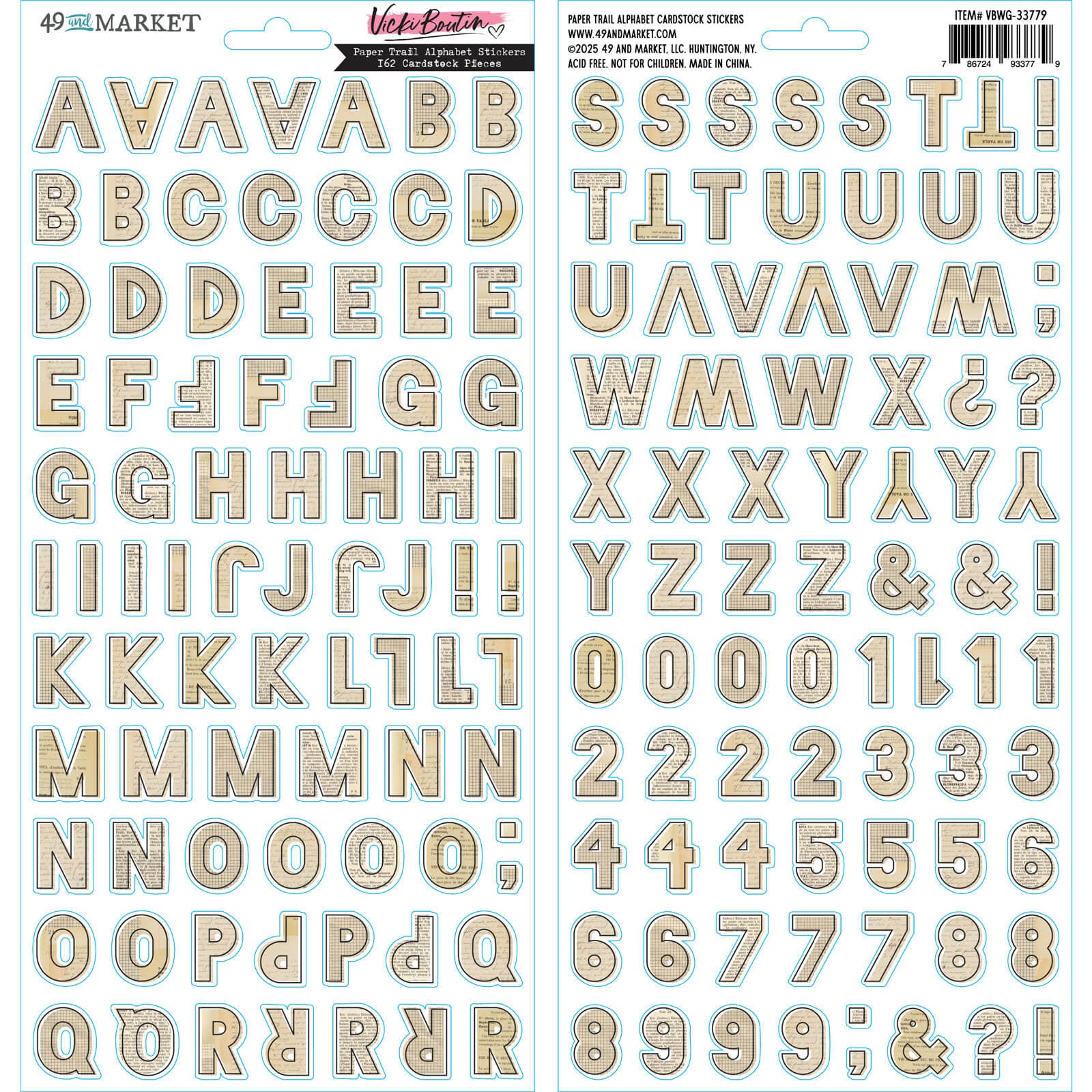49 & Market Paper Trail Alphabet Cardstock Stickers by Vicki Boutin
