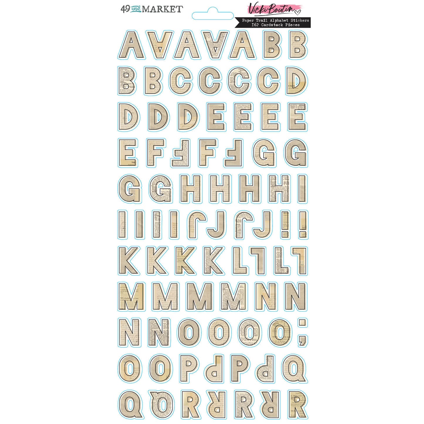 49 & Market Paper Trail Alphabet Cardstock Stickers by Vicki Boutin