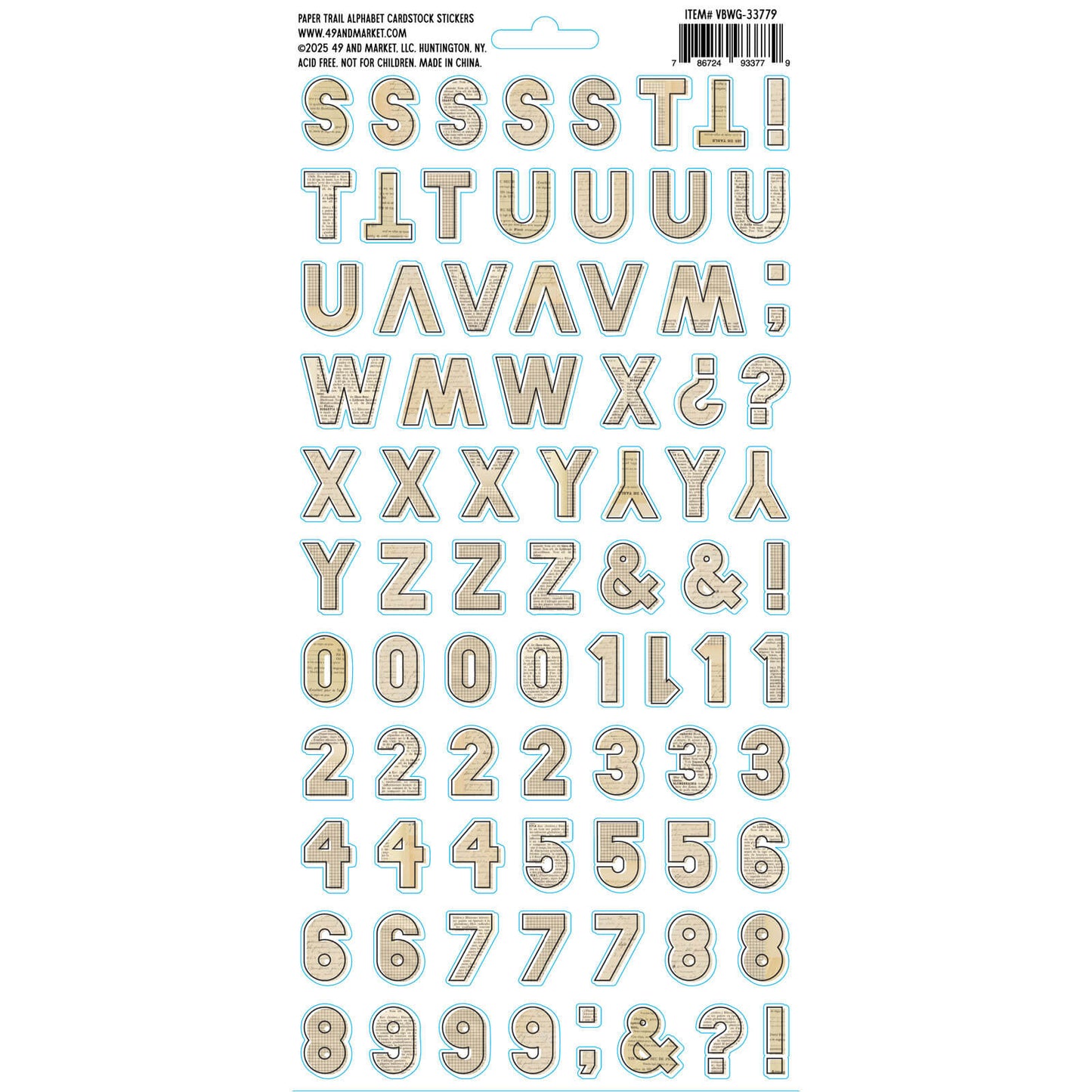 49 & Market Paper Trail Alphabet Cardstock Stickers by Vicki Boutin