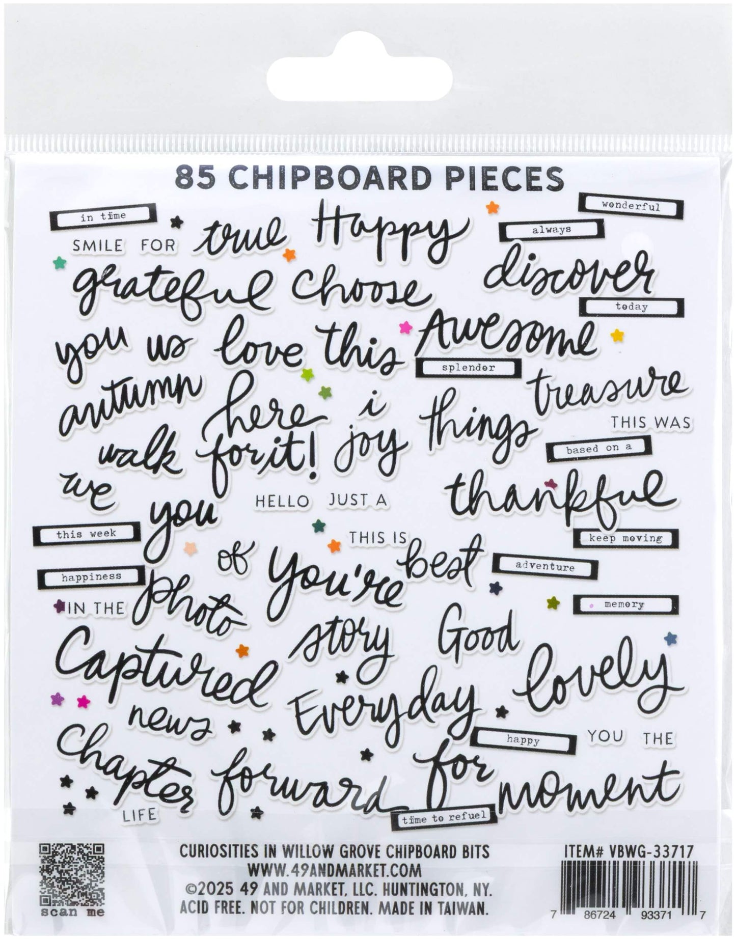 49 & Market Curiosities in Willow Grove Chipboard Bits