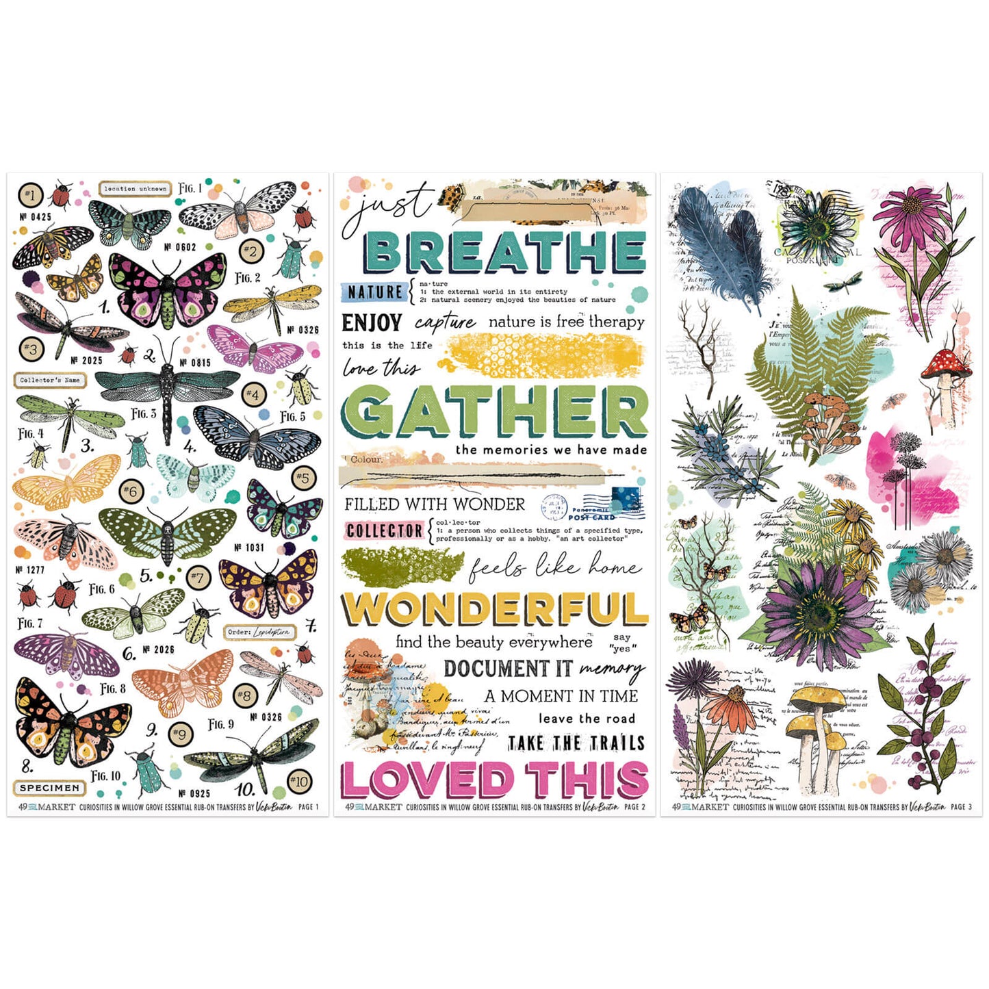 49 & Market Curiosities in Willow Grove Essential 6 x 12 Rub-On Transfer Set