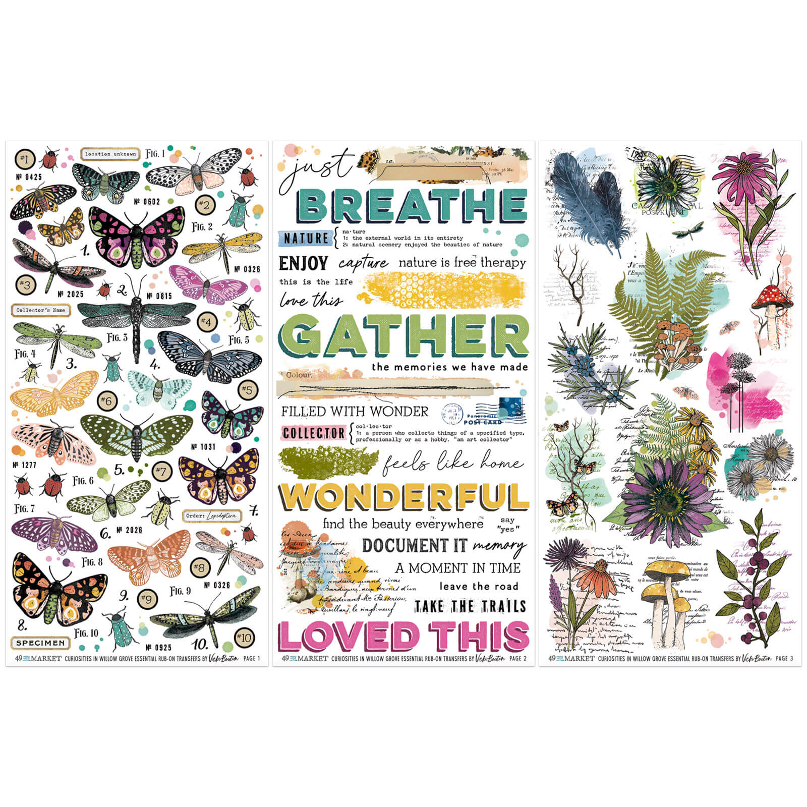 49 & Market Curiosities in Willow Grove Essential 6 x 12 Rub-On Transfer Set
