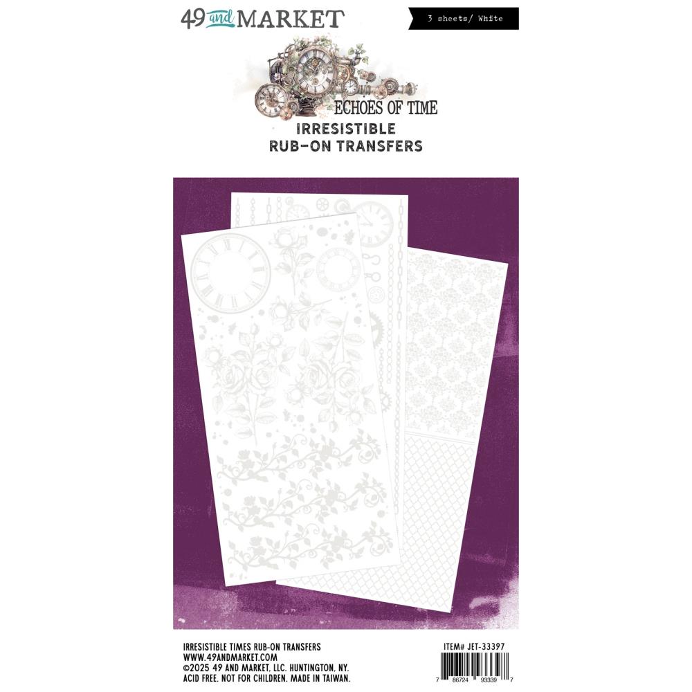 49 & Market Irresistible Times 6 x 12 Rub-On Transfer Set