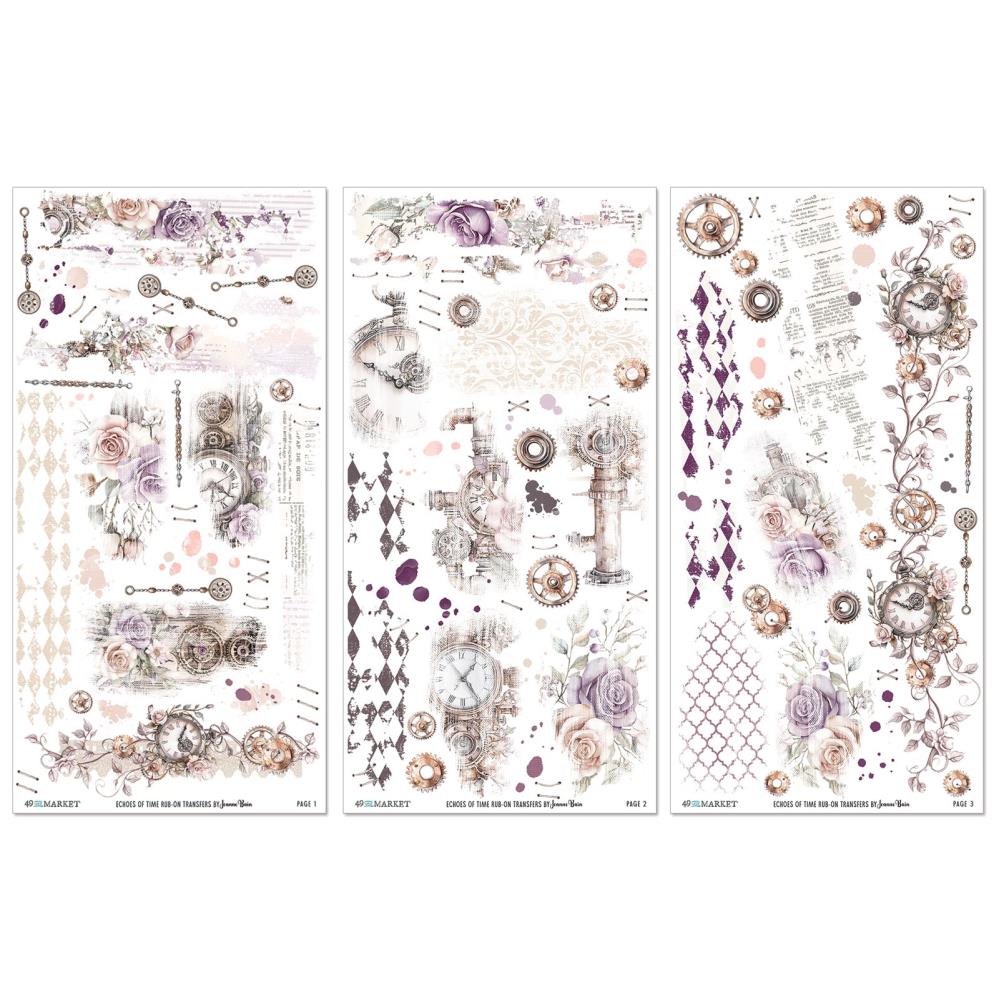 49 & Market Echoes of Time Blendable 6 x 12 Rub-On Transfer Set