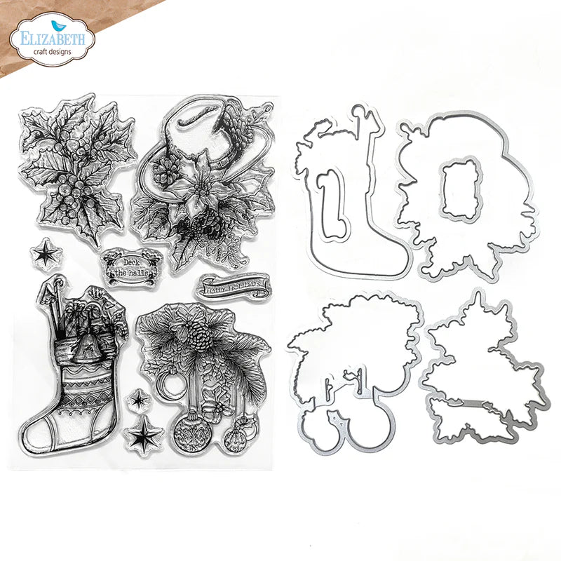 Elizabeth Craft Designs Deck the Halls Die & Stamp Set