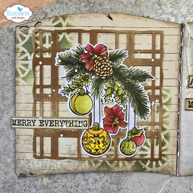 Elizabeth Craft Designs Book of Christmas Square Metal Die Set