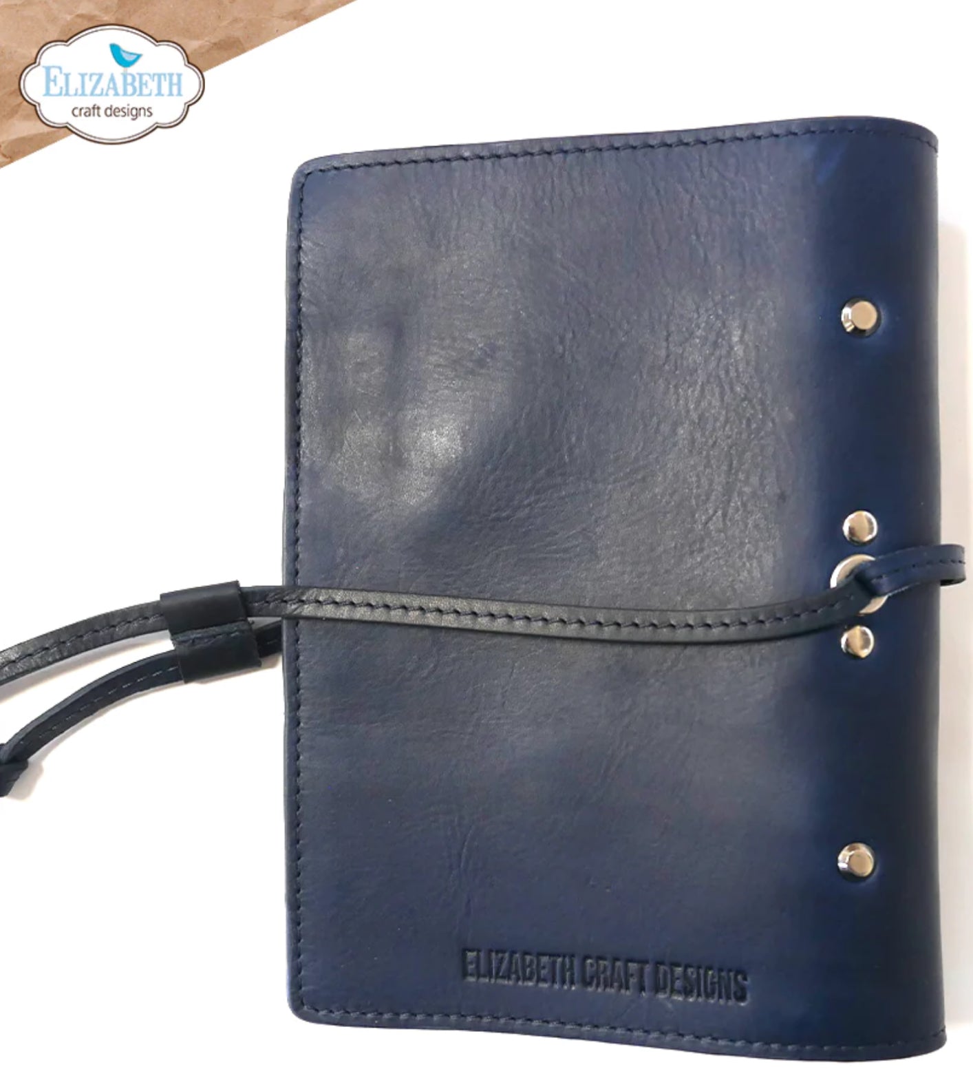 Elizabeth Craft Designs Sidekick Planner Handmade Italian Leather Blue