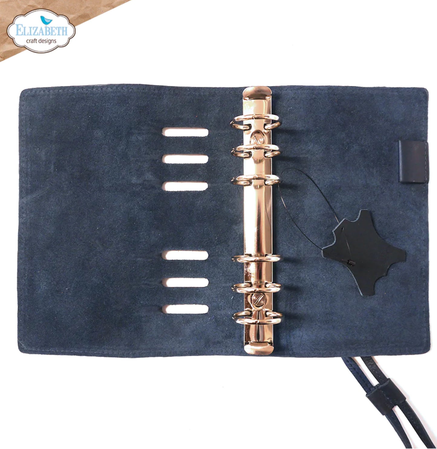 Elizabeth Craft Designs Sidekick Planner Handmade Italian Leather Blue
