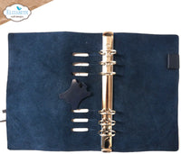 Elizabeth Craft Designs A5 Planner - Handmade Italian Leather Blue