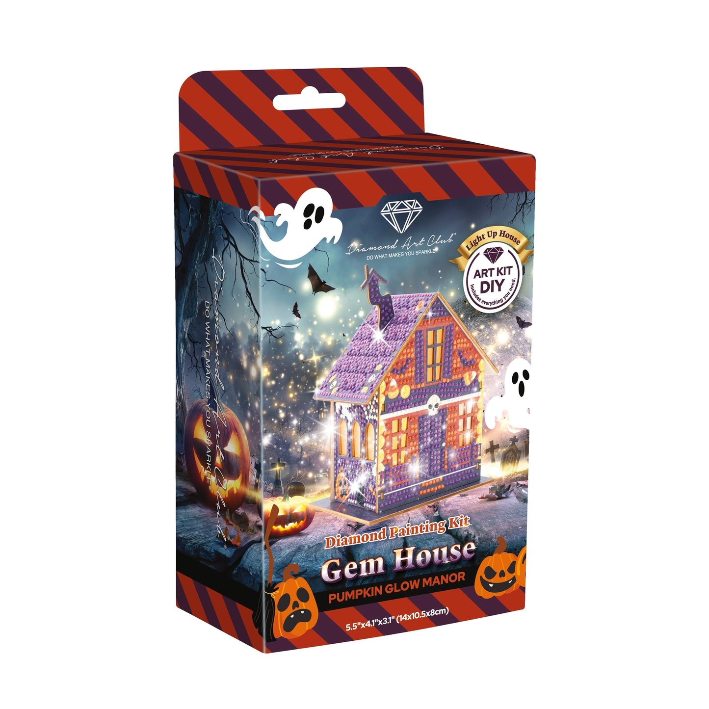 Diamond Art Club LED 3D Gem House - Pumpkin Glow Manor